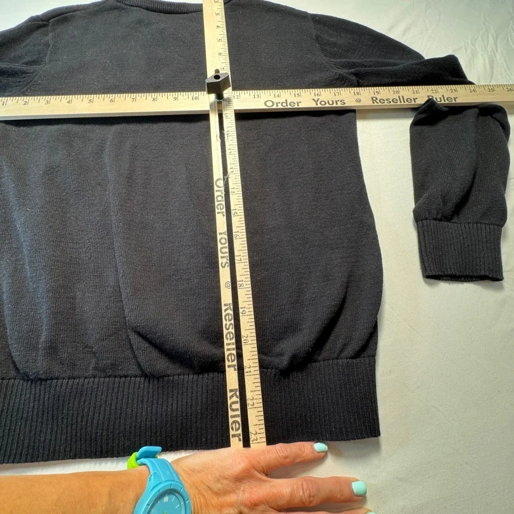 The Childrens Place Boys Sweater Black V-Neck Cotton Size 10/12